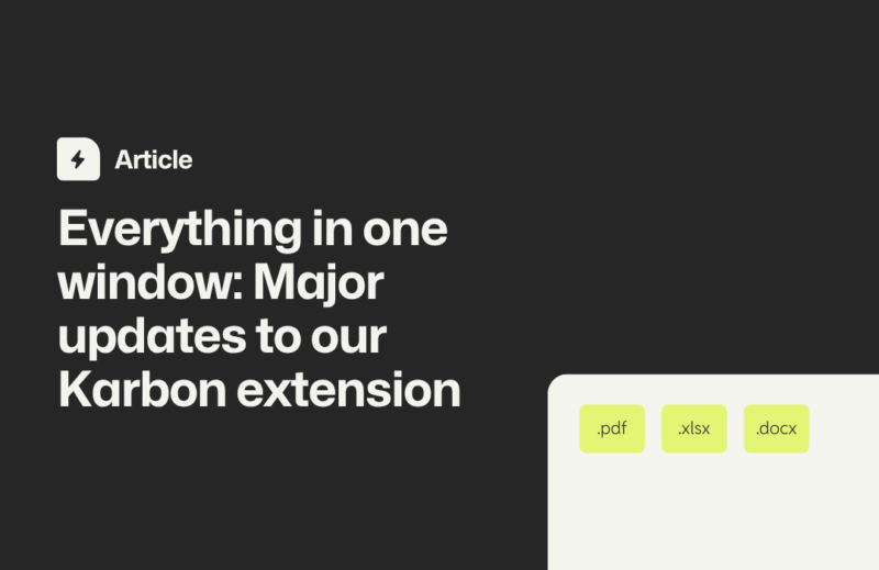 Everything in One Window: Major Updates to our Karbon Extension