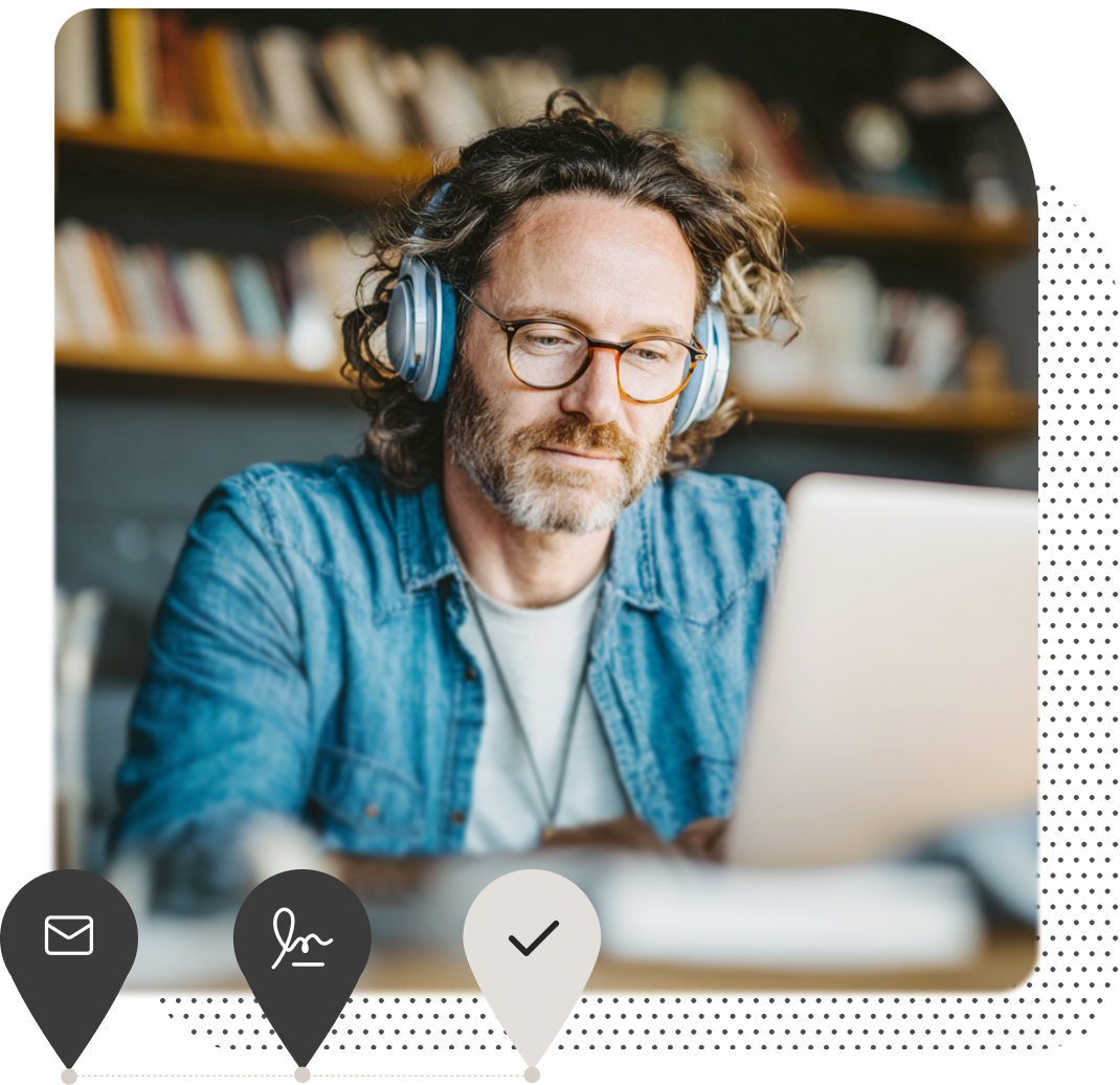Image of man booking a demo