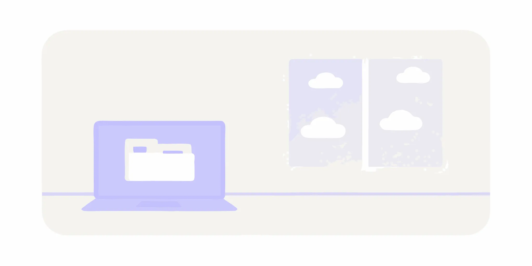 Cloud-based document management system on laptop.