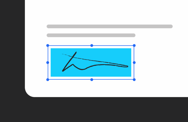 Digital signature on a document