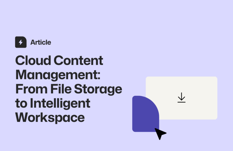 Image with the title "Cloud Content Management: From File Storage to Intelligent Workspace.