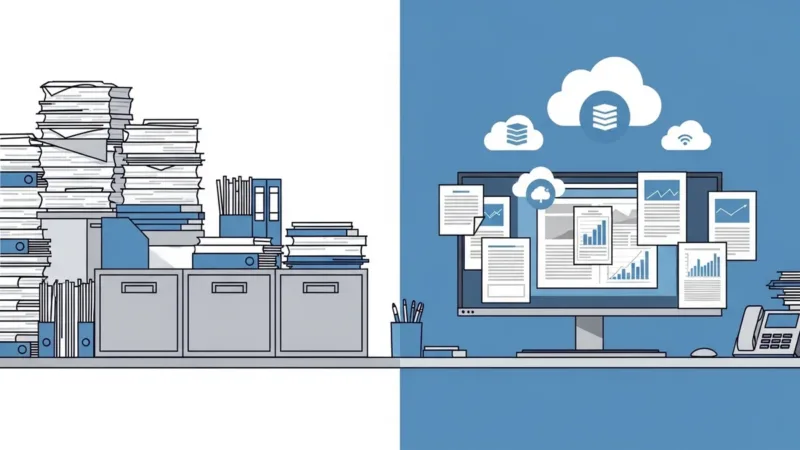 Professional services office transitioning from paper to digital document management