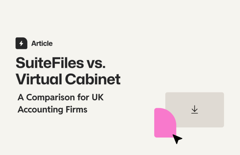 Blog image with the title "SuiteFiles vs. Virtual Cabinet: A Comparison for UK Accounting Firms."