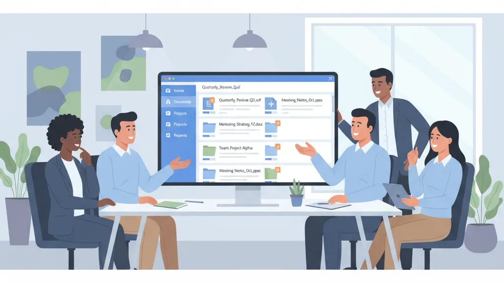 Professional team collaborating using SharePoint for document management