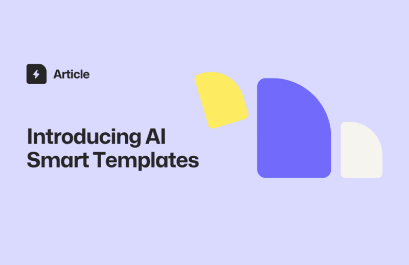 Image depicting documents floating and featuring the blog title 'Introducing AI Smart Templates'.