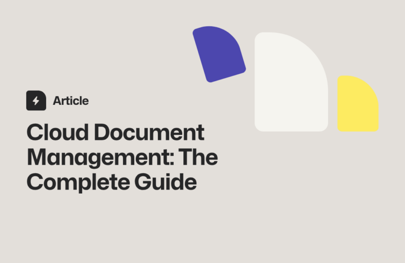 Image depicting files with 'Cloud Document Management: The Complete Guide' supporting text